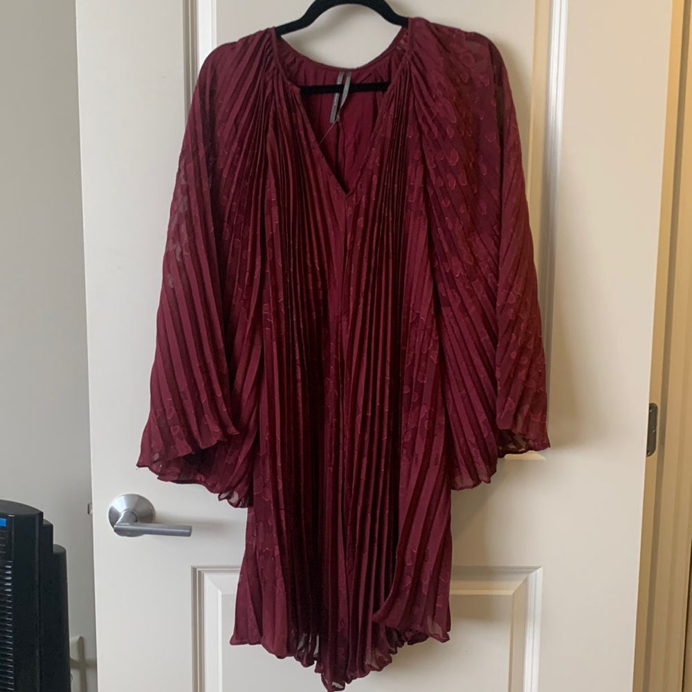 Flowy Maroon Anthropologie dress